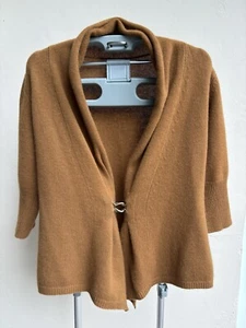 Brunello Cucinelli NWOT Camel Jacket Sweater 3-ply Cashmere Cardigan Size L - Picture 1 of 5