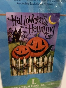 Halloween Spuk Regen oder Glanz große Veranda Kunst Flagge 28" x 40"   - Bild 1 von 9