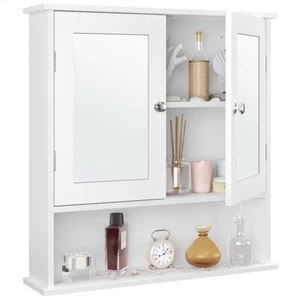 Armario de Baño con Espejo Armario de Pared para Colgar Gabinete 58x56x13cm - Imagen 1 de 10