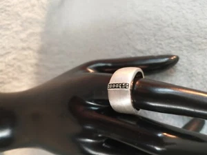 Black Diamond Wedding Band Silver Mens Ring 0.62 Ct. J3 - Picture 1 of 2