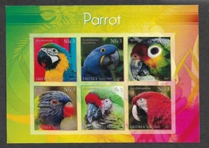 PARROTS BIRDS IMPERF MIN SHEET ERITREA 2017 MNH - Picture 1 of 1