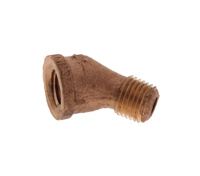 8 PIECES - 45 Degree 1/4" NPT Pipe Thread Brass Street Elbow Fitting - Image 1 of 3