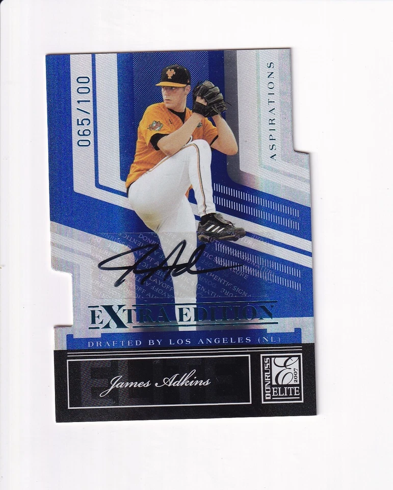 2007 DONRUSS ELITE EXTRA EDITION JAMES ADKINS ASPIRATIONS AUTO AUTOGRAPH 065/100 - Image 1 of 1