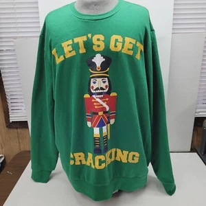 Lets Get Cracking Shirt Nutcracker Christmas Holiday Fleece Sweatshirt Mens 2XL - Picture 1 of 10
