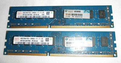 ✅ SK Hynix 8GB (2x4GB) 2Rx8 PC3-12800U DDR3 Memory Module RAM (HTM351U6CFR8C-PB) - Image 1 of 4
