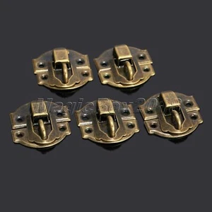 12pc Retro Bronze Lock Suitcase Jewellery Wooden Box Chest Latch Clasp Clip Hasp - Picture 1 of 11