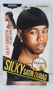 Durag Hombre Mujer Negro Sedoso Satén Magic Collection - Imagen 1 de 3
