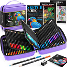 Art Supplies Premier 120 Color Colored Pencil Set For Adult Coloring And Drawing