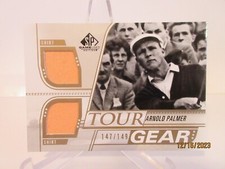 2021 SP GAME USED GOLF TOUR GEAR DUAL SHIRT GOLD ARNOLD PALMER #147/149