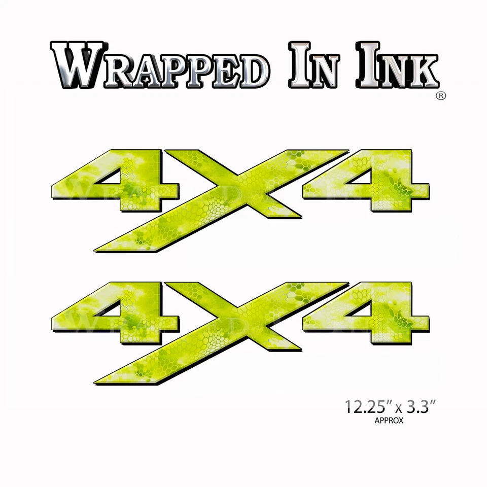 4x4 SIN TODOTERRENO Camaleón Camuflaje Verde Calcomanías Cabecera Camión Pegatina - Paquete de 2 A58NO4 Foto 1 de 1