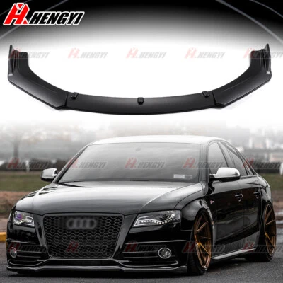 Parachoques delantero alerón labio divisor negro mate para Audi A4 S4 RS4 2008-2012 B8 Foto 1 de 4