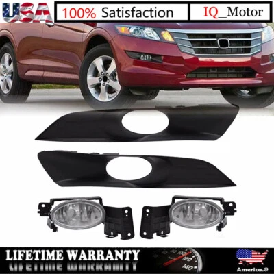 Fits Honda Accord Crosstour 2010-2012 Front Bumper Fog Lights Lamp W/Bezel - Image 1 of 4