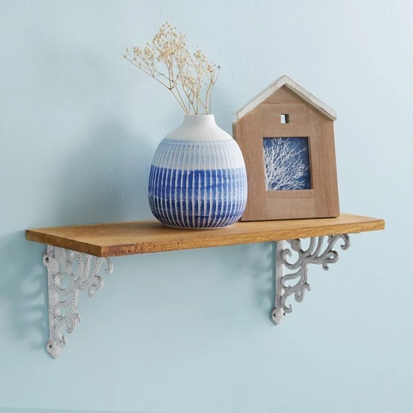 Estante Pulpo Náutico Madera Y Hierro Hogar Decorativo Coleccionable Foto 1 de 1