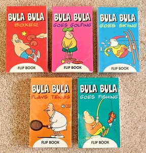 Bula Bula flipbooks x5  EX/MT  Massimo Indrio  golf skiing tennis boxing fishing - Picture 1 of 11