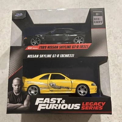 Fast and Furious Jada 1/32 Nissan Skyline GTR 2 Pack R33 Brand New Retail Sealed - Image 1 of 4