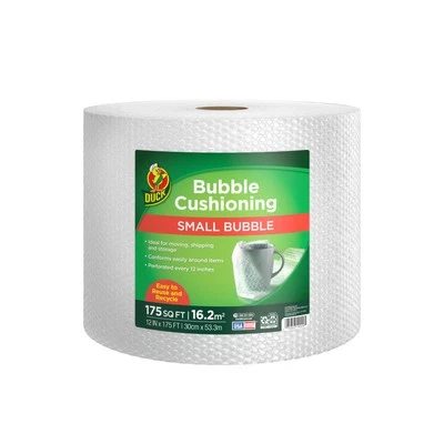 Duck Brand 12in x 175ft Small Bubble Cushioning Wrap for Fragile Items Shipping - Image 1 of 4