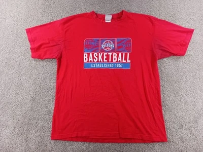 NBA Detroit Pistons Basketball XL Mens Short Sleeve T-Shirt Red Cotton - Image 1 of 4
