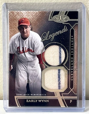 2015 Topps Tier One Legends Relics Dual Swatch /25 Early Wynn #DRL-EW HOF(bin315 - Image 1 of 2