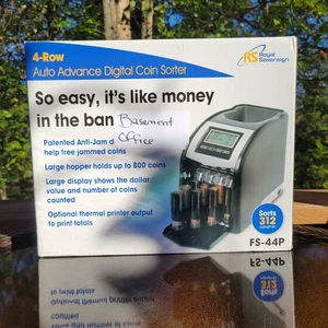 Clasificador digital de monedas Royal Sovereign FS-44P 4 filas avance automático - ¡PROBADO!🔥 - Imagen 1 de 16