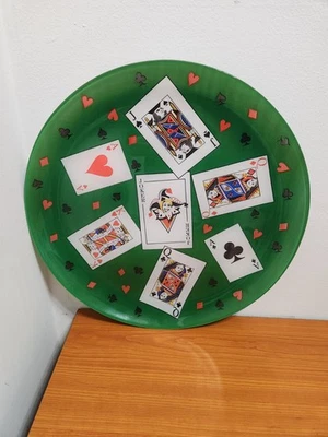 Vintage Luminarc Card Party Platter Made in France Poker Game Night Plate - Image 1 of 4