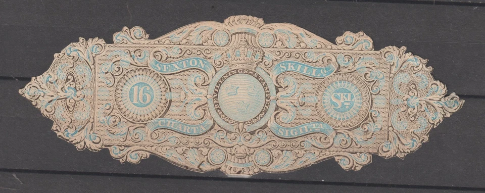 Sello de gamuza de Suecia Fiscaux Fiscal Stempelmaerke Fyra Carta recortada 5 Foto 1 de 1