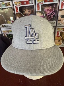 Los Angeles Dodgers New Era 59fifty Hat / Cap - Gray - 7 1/4  - Picture 1 of 4