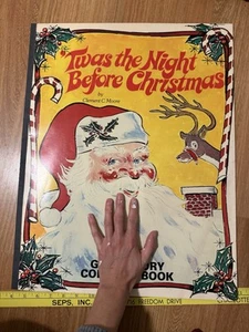 Vtg Unused 1976 Giant Story Coloring Book Was The Night Before Christmas  - Picture 1 of 9
