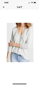 Madewell Kimball Pullover Merinowolle U-Ausschnitt Nebelgrau Größe Small - Bild 1 von 12