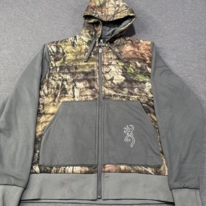 Browning Camo Hoodie Jacket Small Realtree Insulated Full Zip Deer Logo Gray - Picture 1 of 12