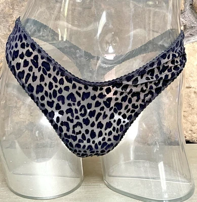 Victoria's Secret Velvet & Mesh Leopard High Leg THONG Panty Sz XS BLK NWT$18.95 - Image 1 of 2