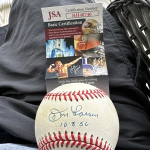Don Larson Yankee Great W.S. Perfect Game Autograph Baseball JSA Certified - Picture 1 of 2