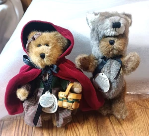 Vintage Boyds Bears Little Red Riding Hood & Wolf Plush Bear Set - Picture 1 of 5