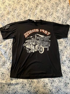Vintage 1987 Sturgis Rally Biker Chopper Shirt Gr. Große 44 - Bild 1 von 4