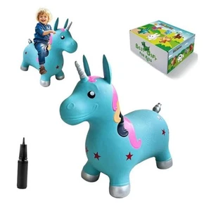 Unicorn Bouncy Horse Toys for 2 Year Old Girl, Toddlers Girl Bouncing Blue - Picture 1 of 7
