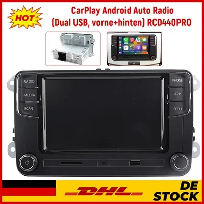 6.5" RCD440 PRO CarPlay Android Auto Rear USB Radio Stereo Für VW Passat Golf CC - Bild 1 von 4