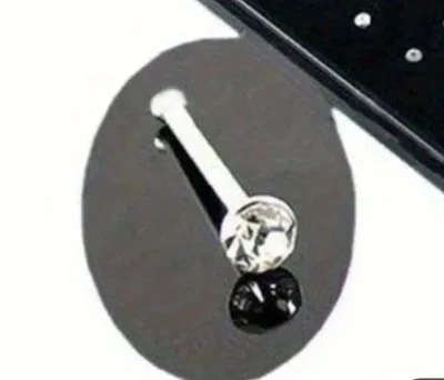 5 tachuelas para huesos de nariz de moda joyería corporal acero inoxidable 9 mm circonita cúbica transparente 1,5 mm Foto 1 de 2