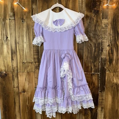 Vestido Completo De Colección Niñas 10Púrpura Volantes Volantes Southern Belle Concurso Foto 1 de 4