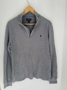 Polo Ralph Lauren Light Grey Quarter Zip Knit Sweater Size Large - Bild 1 von 11