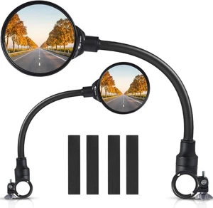 ESPEJO BICICLETA MANILLAR AJUSTABLE ROTATORIO CONVEXO SEGURIDAD 2 PIEZAS NEGRO - Bild 1 von 12