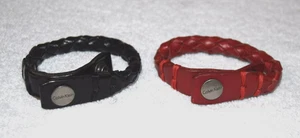 2 Calvin Klein Herren Leder Armbänder verstellbar Druckknopfverschluss geflochten - Bild 1 von 6