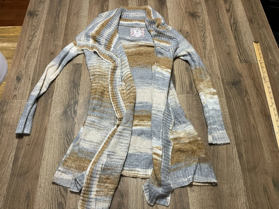 Element Sweater, Women's Size Medium, Brown White Grey Cardigan Long Sleeve - Image 1 of 4