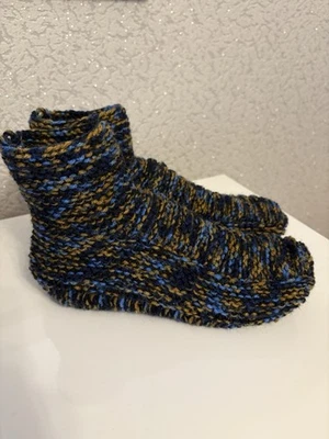 Handgestrickte Socken Hausschuhe Bettsocken Puschen 37,5% Schurwolle Gr.42-43 - Bild 1 von 3