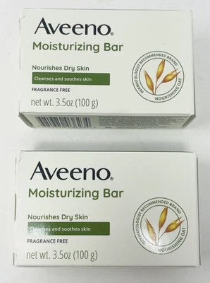 Lot of 2 Aveeno Moisturizing Soap Bar Fragrance Free 3.5oz - Image 1 of 4