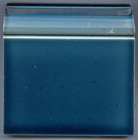 Art Nouveau original period majolica floor ending tile in blue Cover