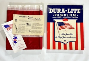 Vintage Dura-Lite Flagge Nylon USA Dettra 4 x 6 Outdoor unbenutzt verpackt USA - Bild 1 von 14