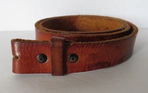 Cinturón De Colección Cuero Marrón Rústico Pesado Grueso SIN HEBILLA Primitivo 1 3/8"x49 3/4" - Imagen 1 de 9