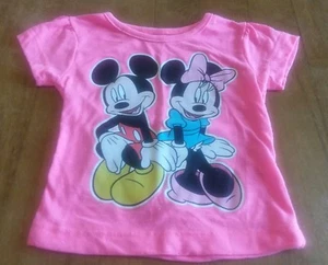 Disney Minnie & Mickey Mouse shirt Hot Pink girls size 18 mos, pretty! - Picture 1 of 4