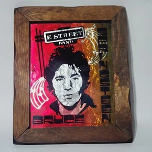 Specchio vintage Bruce Springsteen Street Band lamina arte incorniciato - Foto 1 di 2
