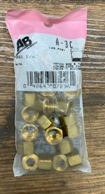 ANDERSON BARROWS PB61 1/4" COMPRESSION NUTS NEW BAG OF 25  - Image 1 of 4