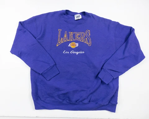 Vintage Los Angeles Lakers Sweatshirt Adult XLarge Purple 90s Crew Neck NBA VTG Cover